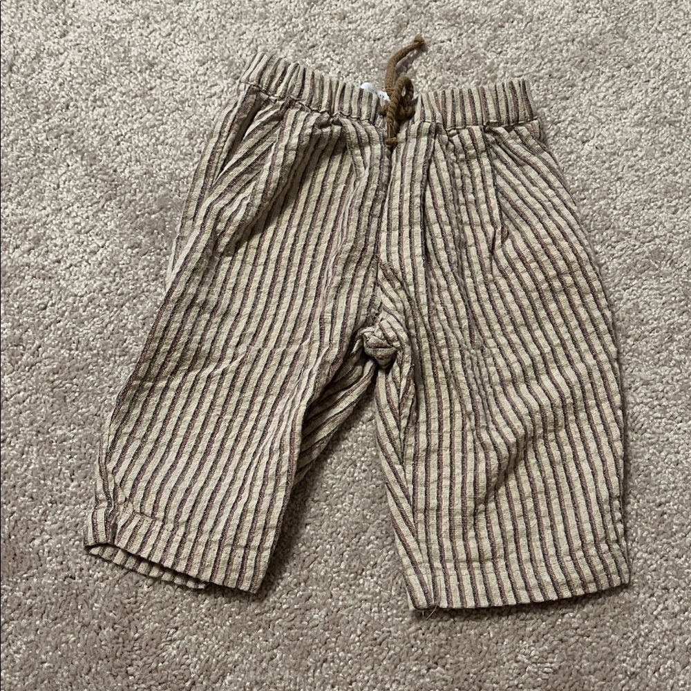 Zara Baby Striped Casual Bottoms - Brown and Cream
